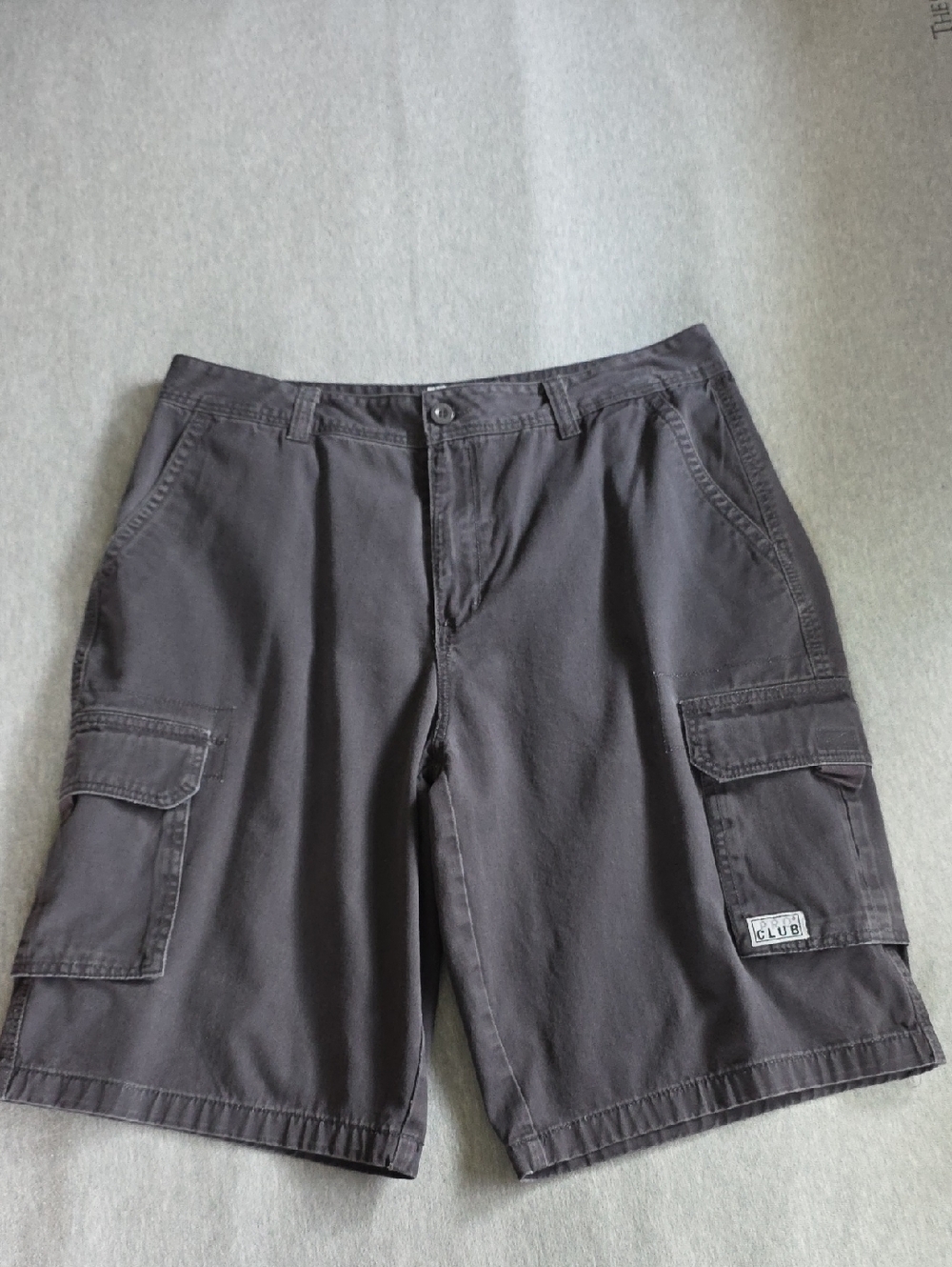 Men's Cargo Shorts in Charcoal Gray with Club Patch